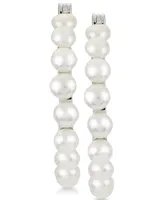 Cultured Button Freshwater Pearl (4mm) Hoop Earrings in Sterling Silver