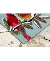 Liora Manne Front Porch Indoor/Outdoor Cardinals Sky 2' x 3' Area Rug