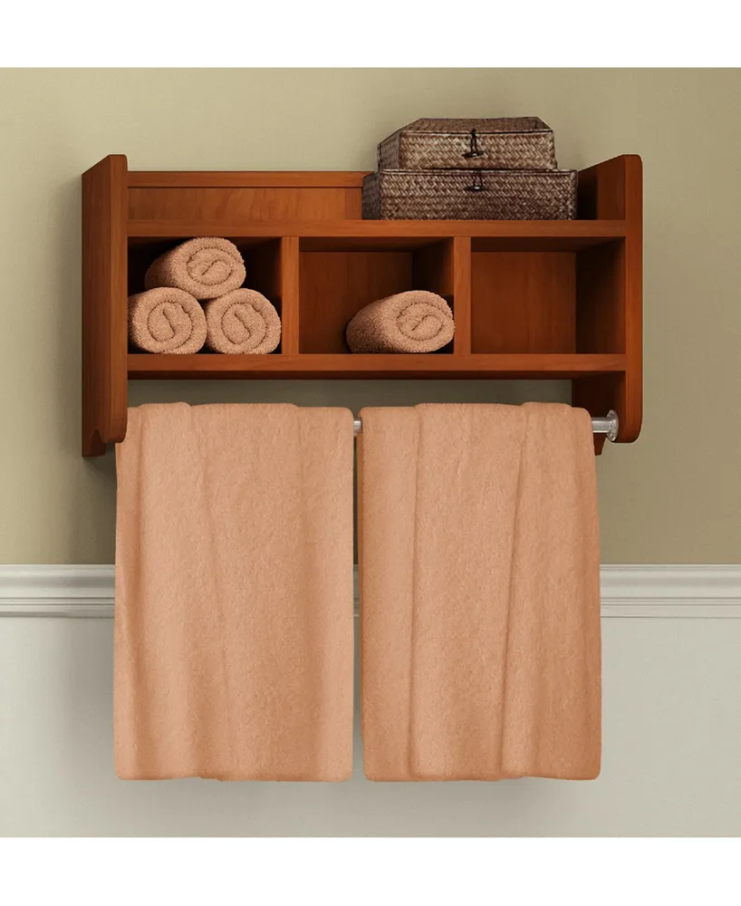 Alaterre Furniture 25" Bath Storage Shelf With Towel Rod