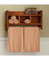 Alaterre Furniture 25" Bath Storage Shelf with Towel Rod