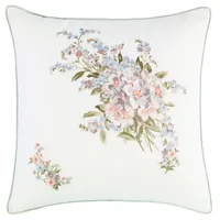 Laura Ashley Harper Embroidered Decorative Pillow, 18" x 18'