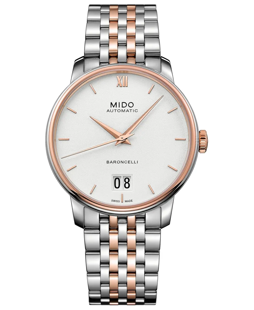 Mido Men's Swiss Automatic Baroncelli Iii Two-Tone Stainless Steel Bracelet Watch 40mm