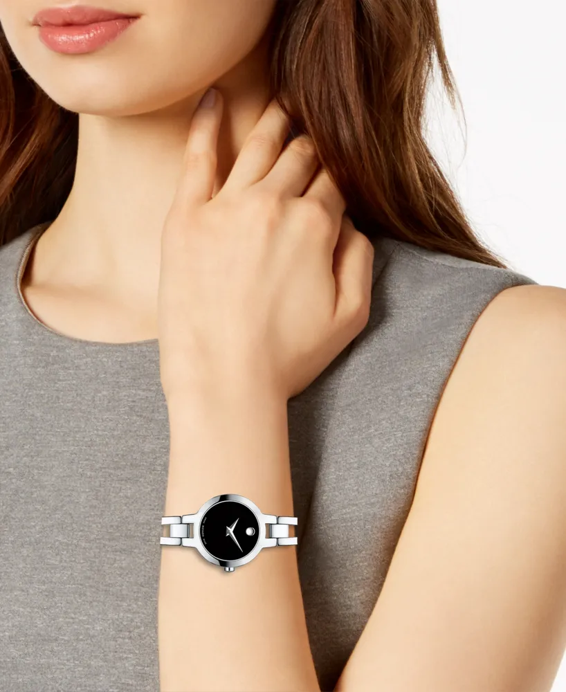 Movado Women's Swiss Amorosa Stainless Steel Bangle Bracelet Watch 24mm