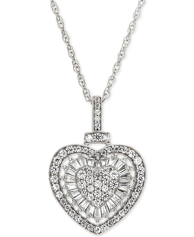 Diamond Heart 18" Pendant Necklace (1/2 ct. t.w.) 14k Rose Gold (Also Available White Gold)