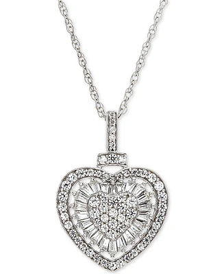 Diamond Heart 18" Pendant Necklace (1/2 ct. t.w.) 14k Rose Gold (Also Available White Gold)