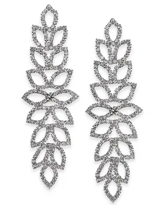 I.n.c. International Concepts Silver-Tone Rhinestone Leaf Statement Earrings