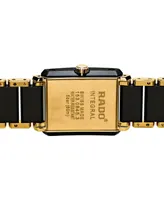 Rado Women's Swiss Integral Diamond Accent Black Ceramic & Gold