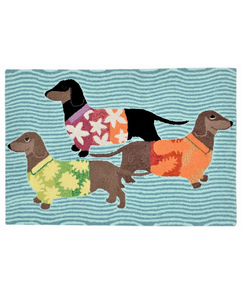 Liora Manne Front Porch Indoor/Outdoor Tropical Hounds Multi 2'6" x 4' Area Rug