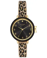 kate spade new york Women's Park Row Leopard Print Silicone Strap 34mm