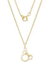 Disney Children's Minnie Mouse Silhouette 15" Pendant Necklace in 14k Gold