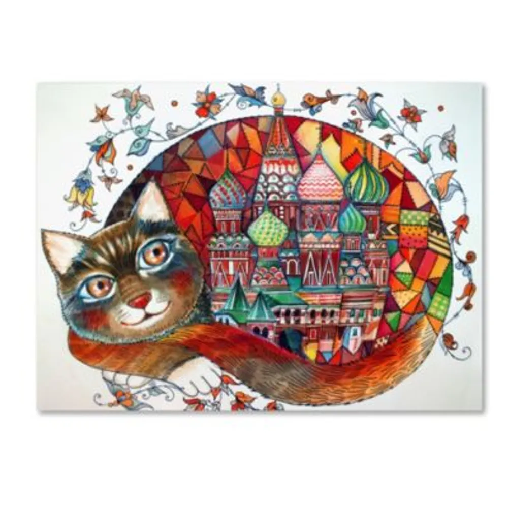 Oxana Ziaka Red Cat 3 Canvas Art Collection