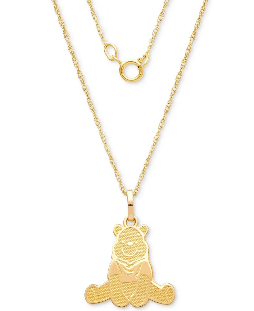 Disney Children's Winnie the Pooh 15" Pendant Necklace in 14k Gold