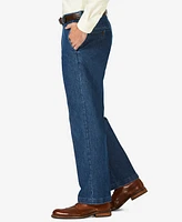 Haggar Men's Stretch Denim Classic-Fit Flat Front Pants
