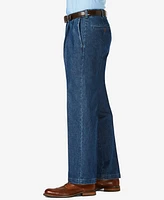 Haggar Men's Stretch Denim Classic-Fit Pleated Pants