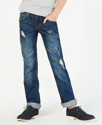 Tommy Hilfiger Little Boys Distressed Straight-Fit Jeans