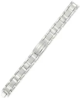 Legacy for Men by Simone I. Smith Crystal Accent Textured Link Bracelet in Stainless Steel