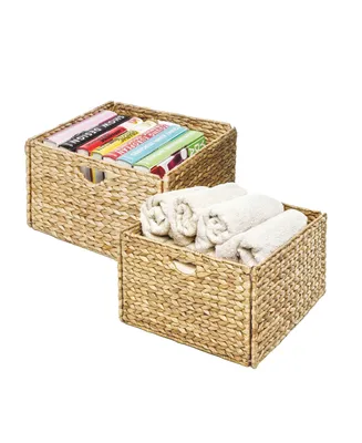 Seville Classics Woven Hyacinth Storage Cube Basket, Set Of 2