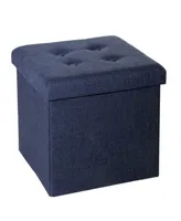 Seville Classics Foldable Tufted Storage Ottoman