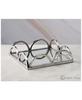 Classic Touch 8" Mirrored Napkin Holder With Side Bars