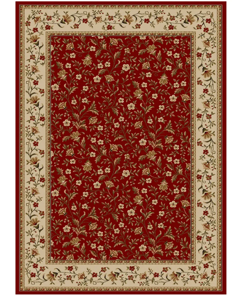 Closeout!! Km Home Pesaro Floral Red 3'3" x 4'11" Area Rug