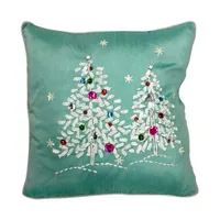 National Tree Company 16" x 16" Cushion with Tree Design