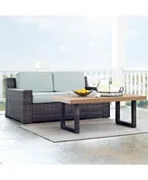 Beaufort 2 Piece Outdoor Wicker Seating Set With Mist Cushion - Loveseat, Coffee Table