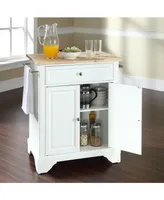 Lafayette Natural Wood Top Portable Kitchen Island