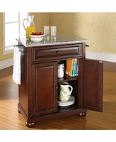 Alexandria Solid Granite Top Portable Kitchen Island