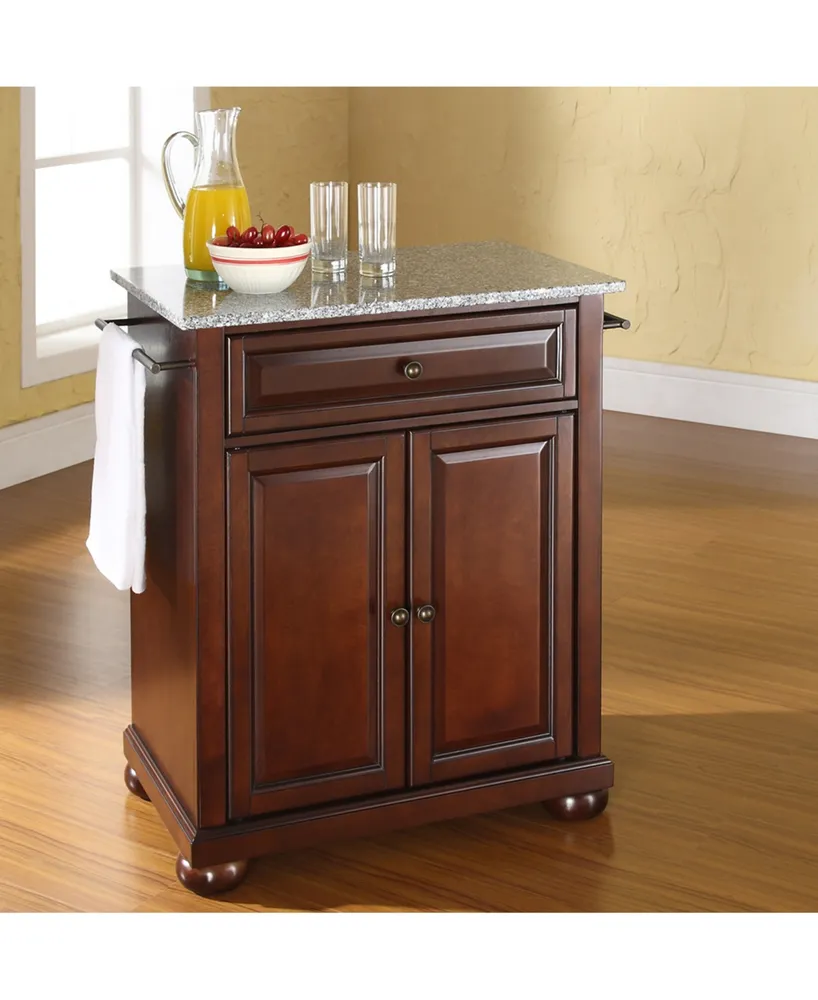 Alexandria Solid Granite Top Portable Kitchen Island