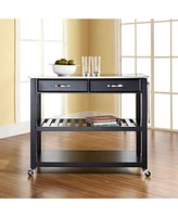 Stainless Steel Top Kitchen Cart Island With Optional Stool Storage