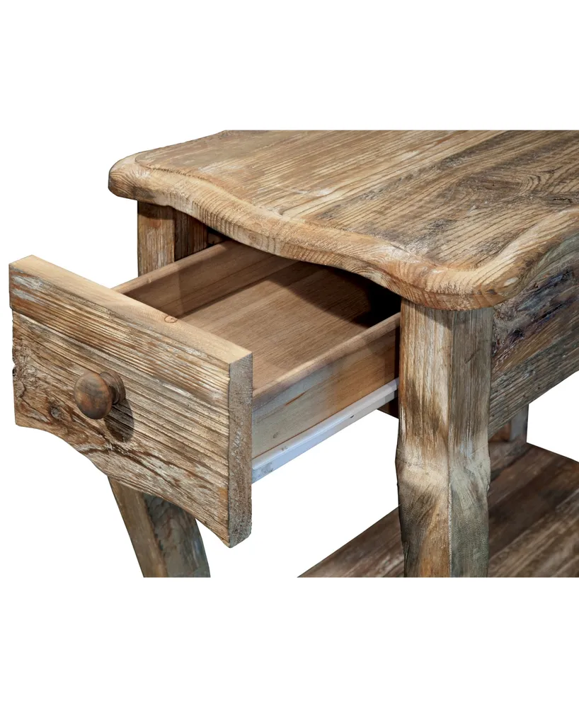 Alaterre Furniture Rustic - Reclaimed Chairside Table, Driftwood