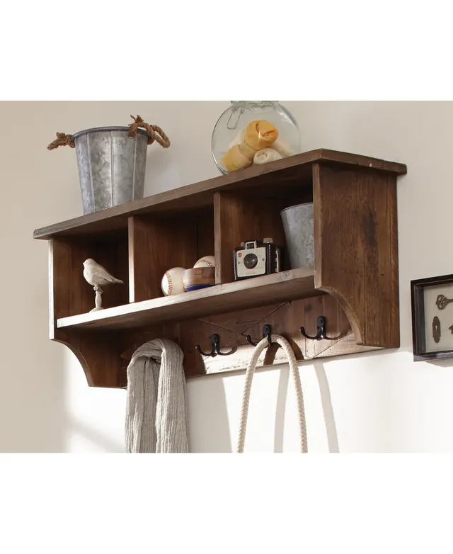 Alaterre Furniture Durango Industrial Wood Coat Hook Shelf and Bench Set