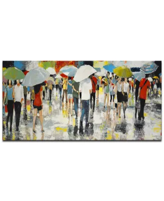 Ready2HangArt, 'Crowded Umbrellas' Abstract Canvas Wall Art