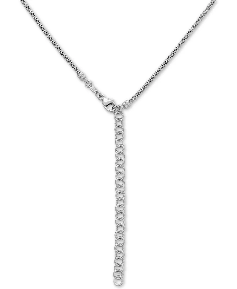 Diamond Lariat Necklace (1/8 ct. t.w.) in Sterling Silver , 20" + 3" extender