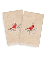 Linum Home Christmas Cardinal 100% Turkish Cotton 2-Pc. Hand Towel Set