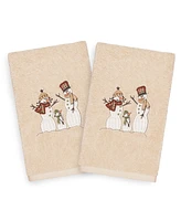 Linum Home Christmas Snow Family 100% Turkish Cotton 2-Pc. Hand Towel Set