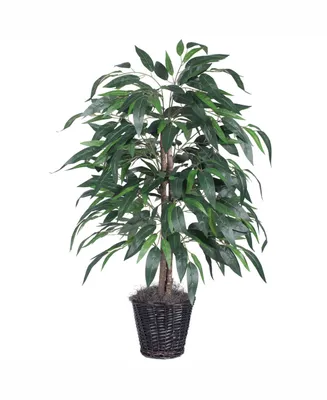 Vickerman 4' Artificial Mango Bush, Made With Real Tag Alder Trunks