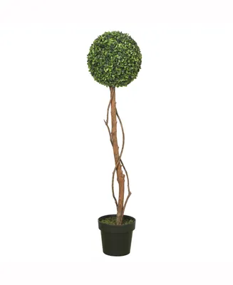 Vickerman 39" Artificial Green Boxwood Topiary Features An 11" Ball