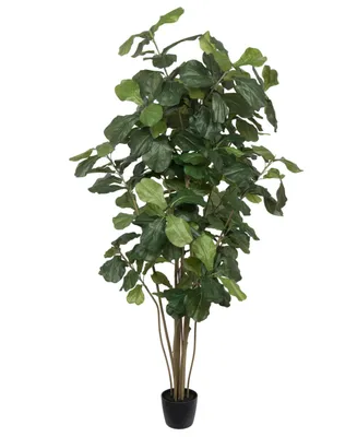 Vickerman 7' Artificial Green Potted Fiddle Tree