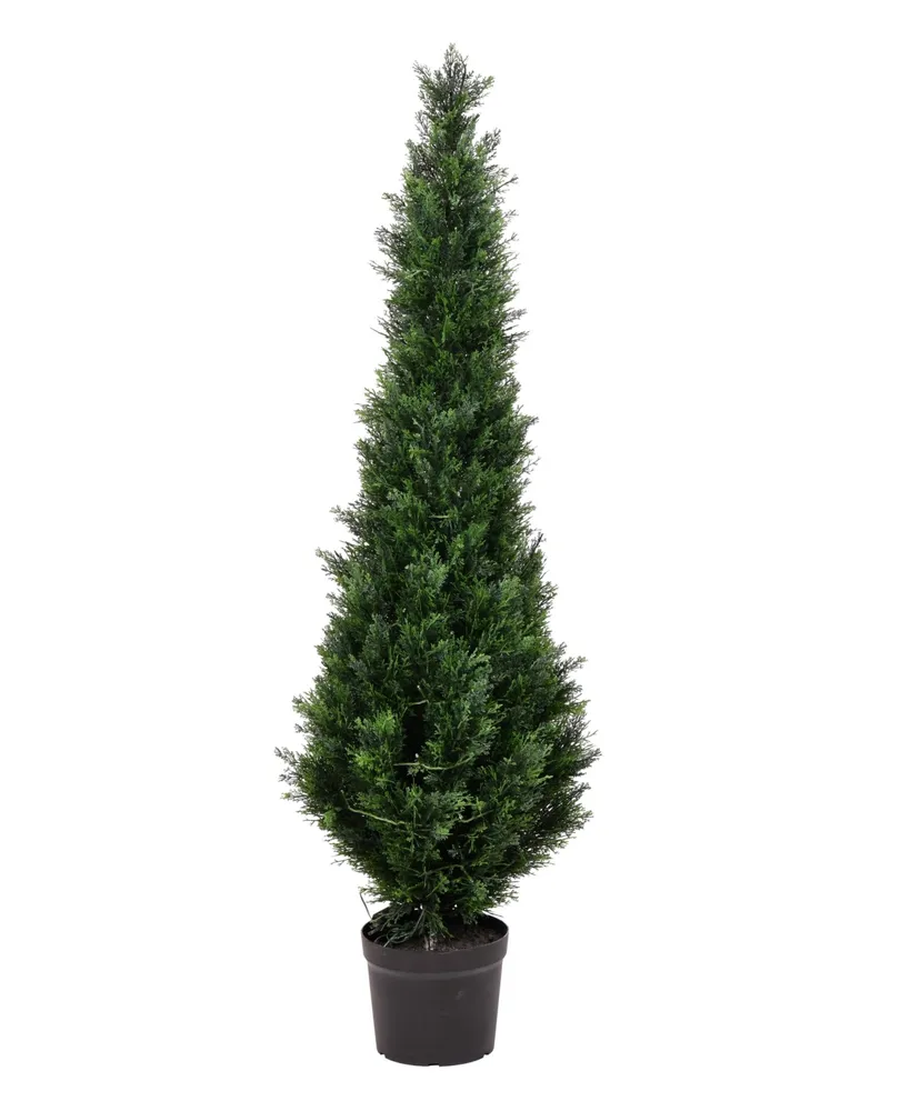 Vickerman 5' Artificial Potted Green Cedar Tree