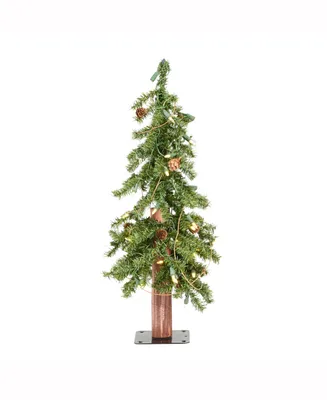 Vickerman 2 ft Alpine Artificial Christmas Tree, Featuring 105 Pvc Tips And 50 Warm White Dura-Lit Led Lights