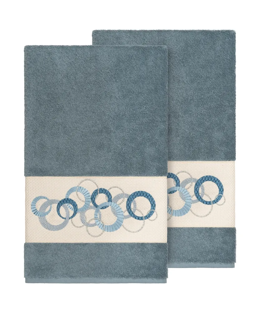 Linum Home Annabelle 2-Pc. Embellished Bath Towel Set