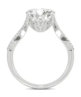 Moissanite Round Twisted Shank Ring (2-9/10 ct. tw. Diamond Equivalent) 14k White Gold