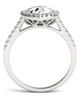 Moissanite Pear Halo Ring (2-5/8 ct. tw. Diamond Equivalent) 14k White Gold