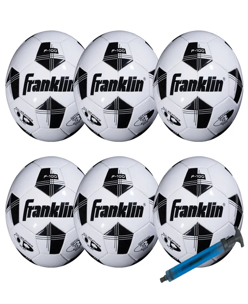 Franklin Sports Size 3 Comp 100 6 Pack of Soccerballs Pump