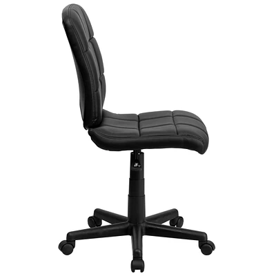 Mid-Back Quilted Vinyl Swivel Task Chair