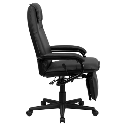 High Back Leather Executive Reclining Swivel Chair With Arms