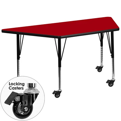 Mobile 29.5''W X 57.25''L Trapezoid Thermal Laminate Activity Table