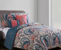 Vcny Home Casa Real Damask Reversible 4-Pc. Comforter Set, Full/Queen
