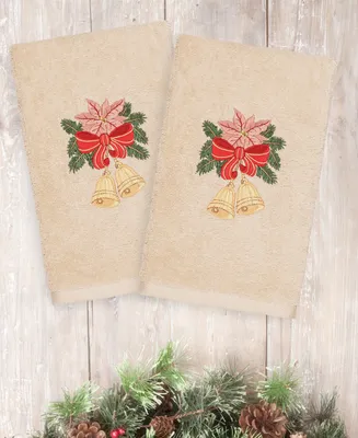 Linum Home Christmas Bells 100% Turkish Cotton 2-Pc. Hand Towel Set